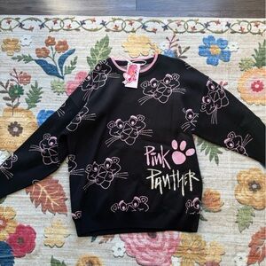 Novelty pink panther crew neck NWT